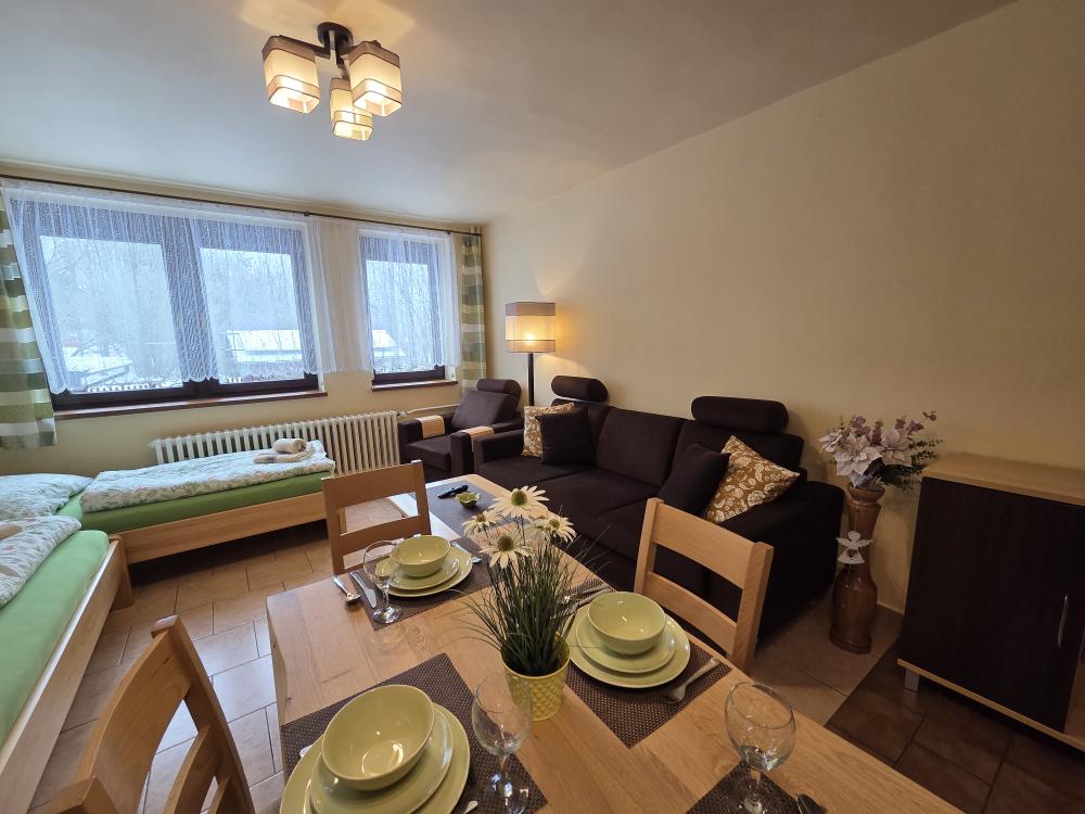 Pohled do apartmánu 1 